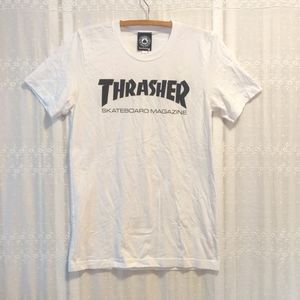 Thrasher Skateboard Magazine White T-Shirt Like New Size S 100% Cotton
